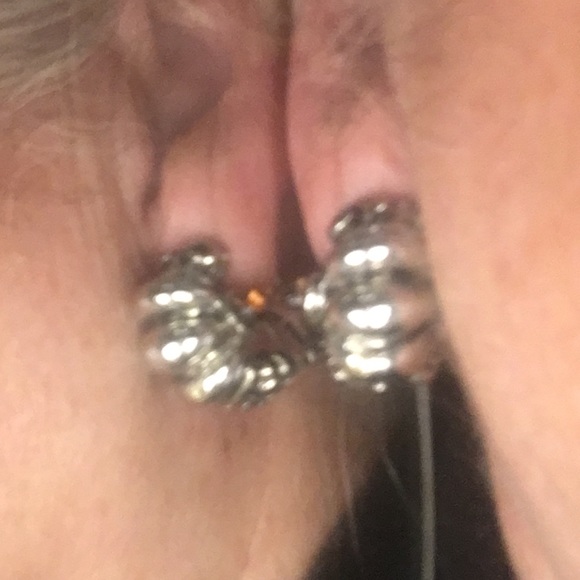 Metal/silver shrimp style clip earring; add hoop - Picture 5 of 9